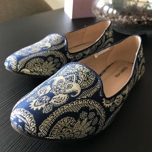 Blue and gold loafers SZ 7